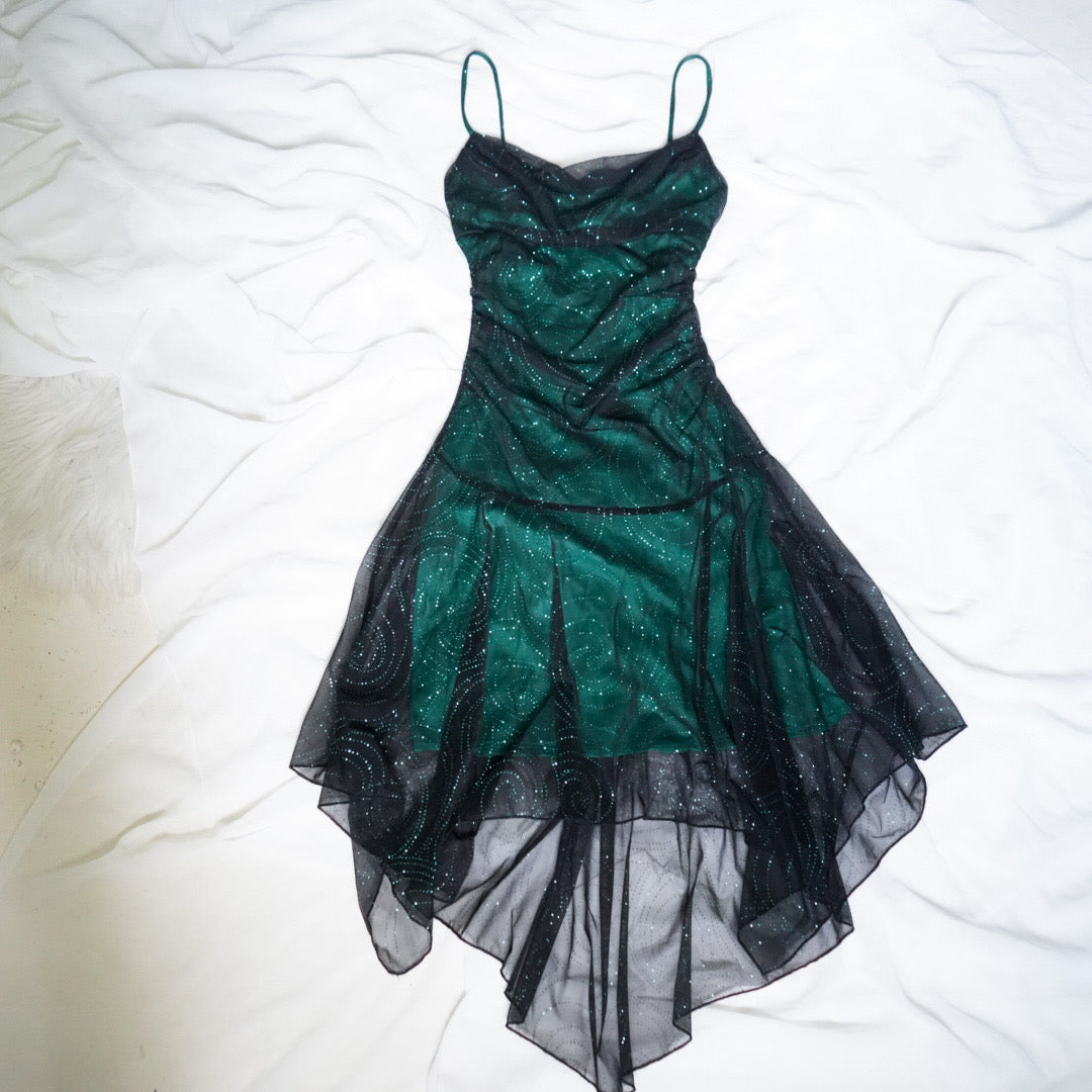 90's Inspired Glitter Layered Fairy Mini Dress