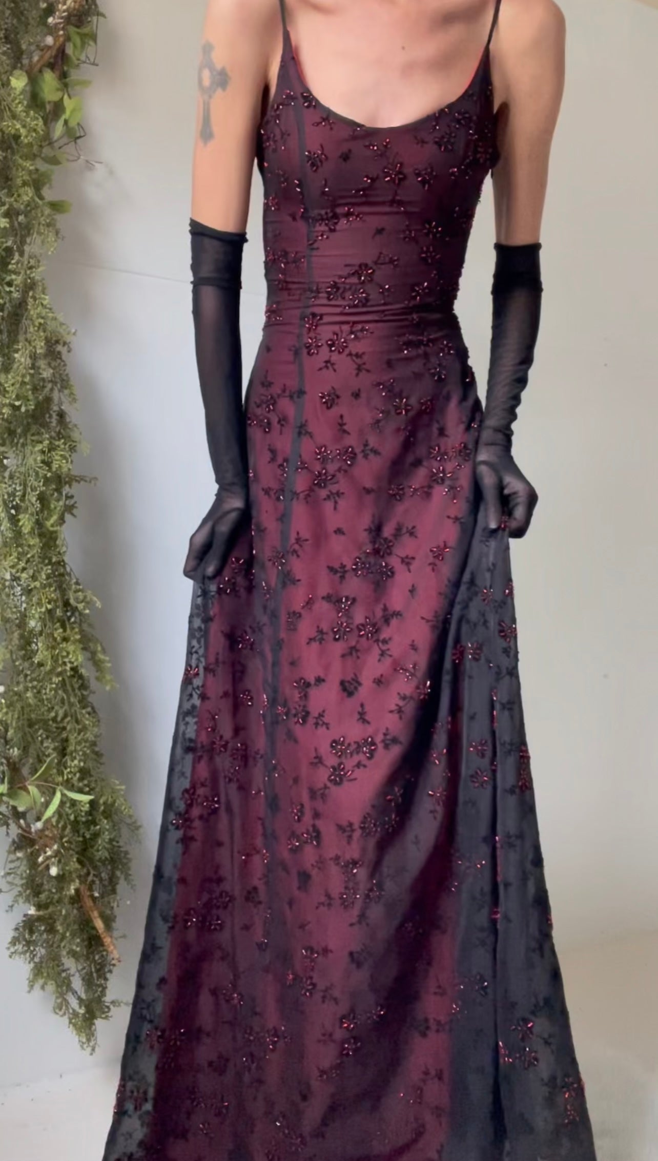 Beaded Layered Gown