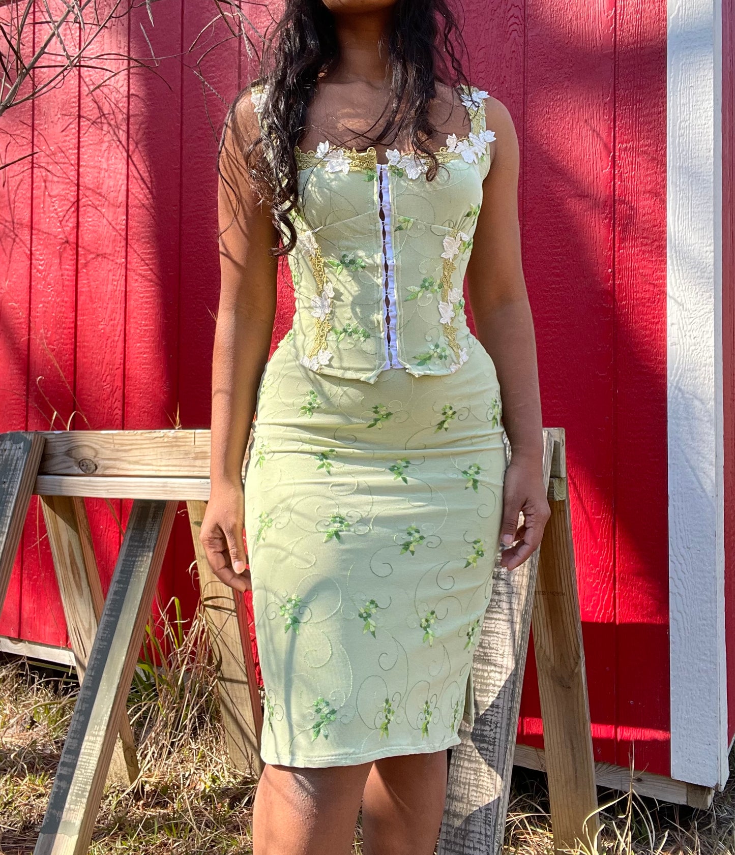 Handmade Embroidered Mesh 2 Piece (S)