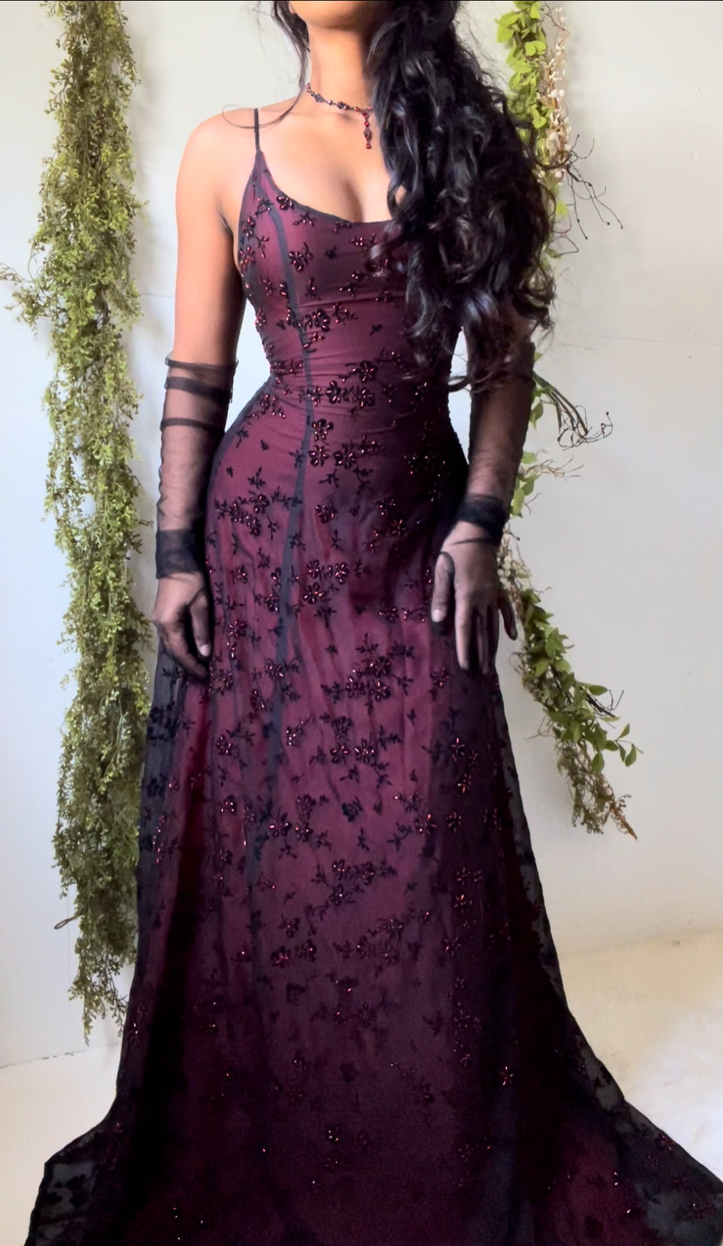 Beaded Layered Gown