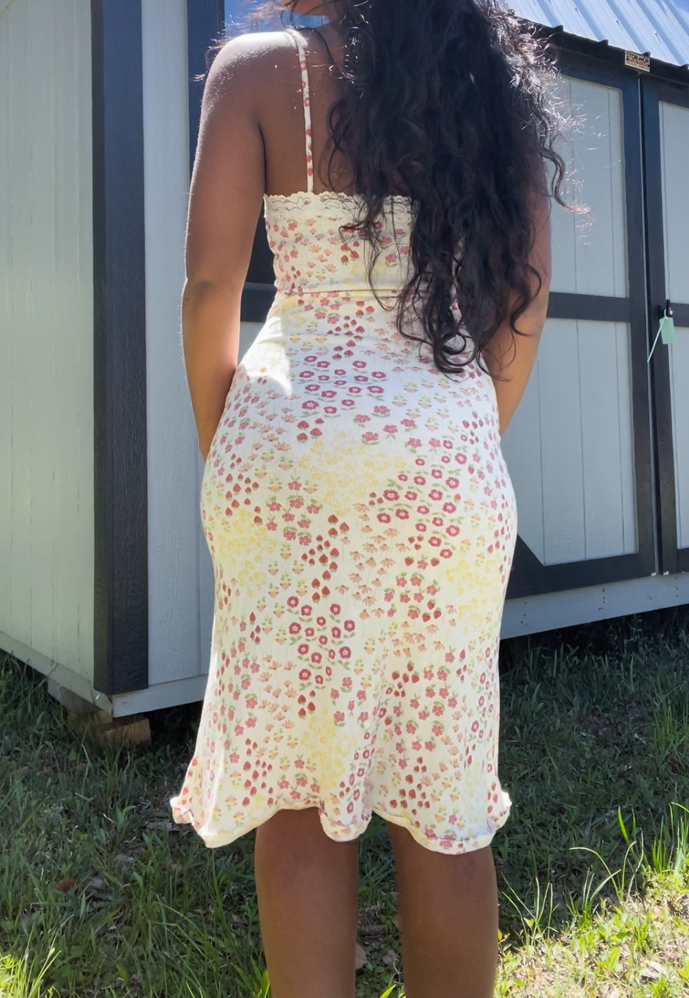Floral Strawberry Knit Summer Slip Dress (Handmade to Order)