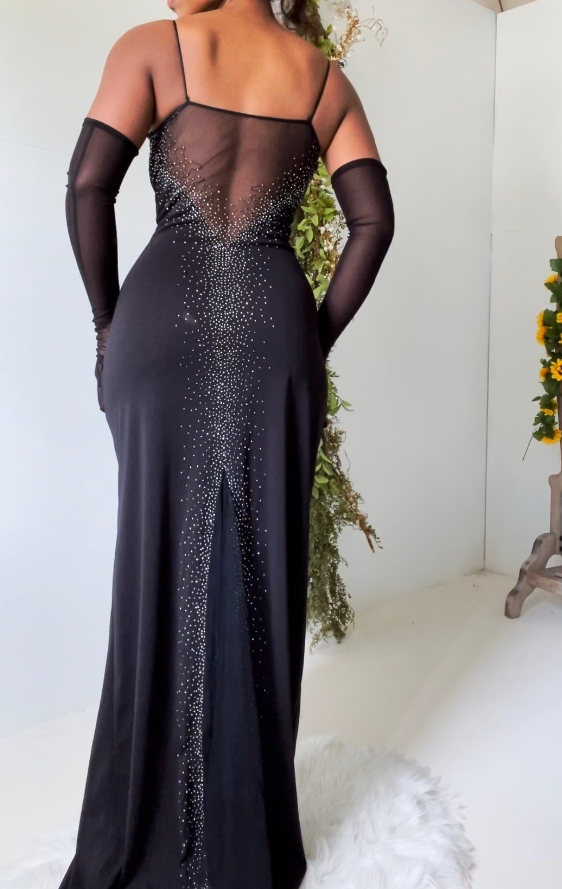 Vintage Illusion Back Gown (M)