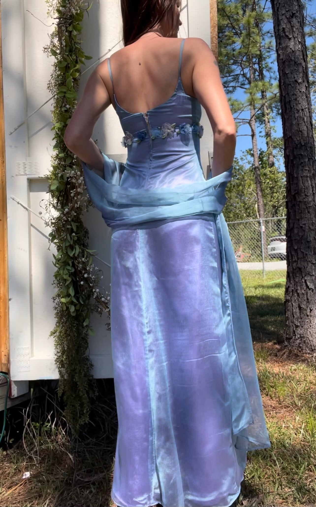 Handmade layered floral gown