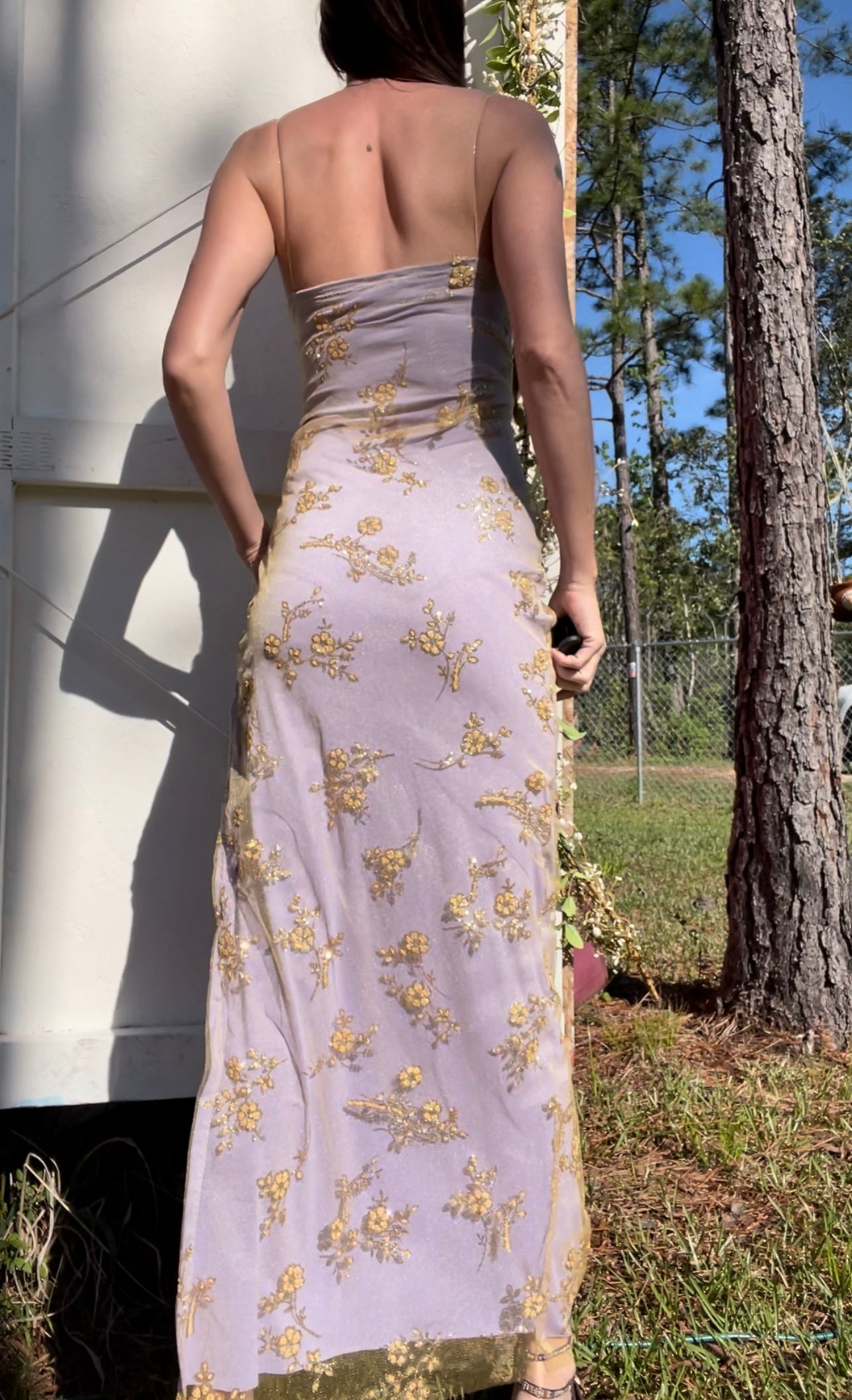 Handmade layered glitter gown ✨