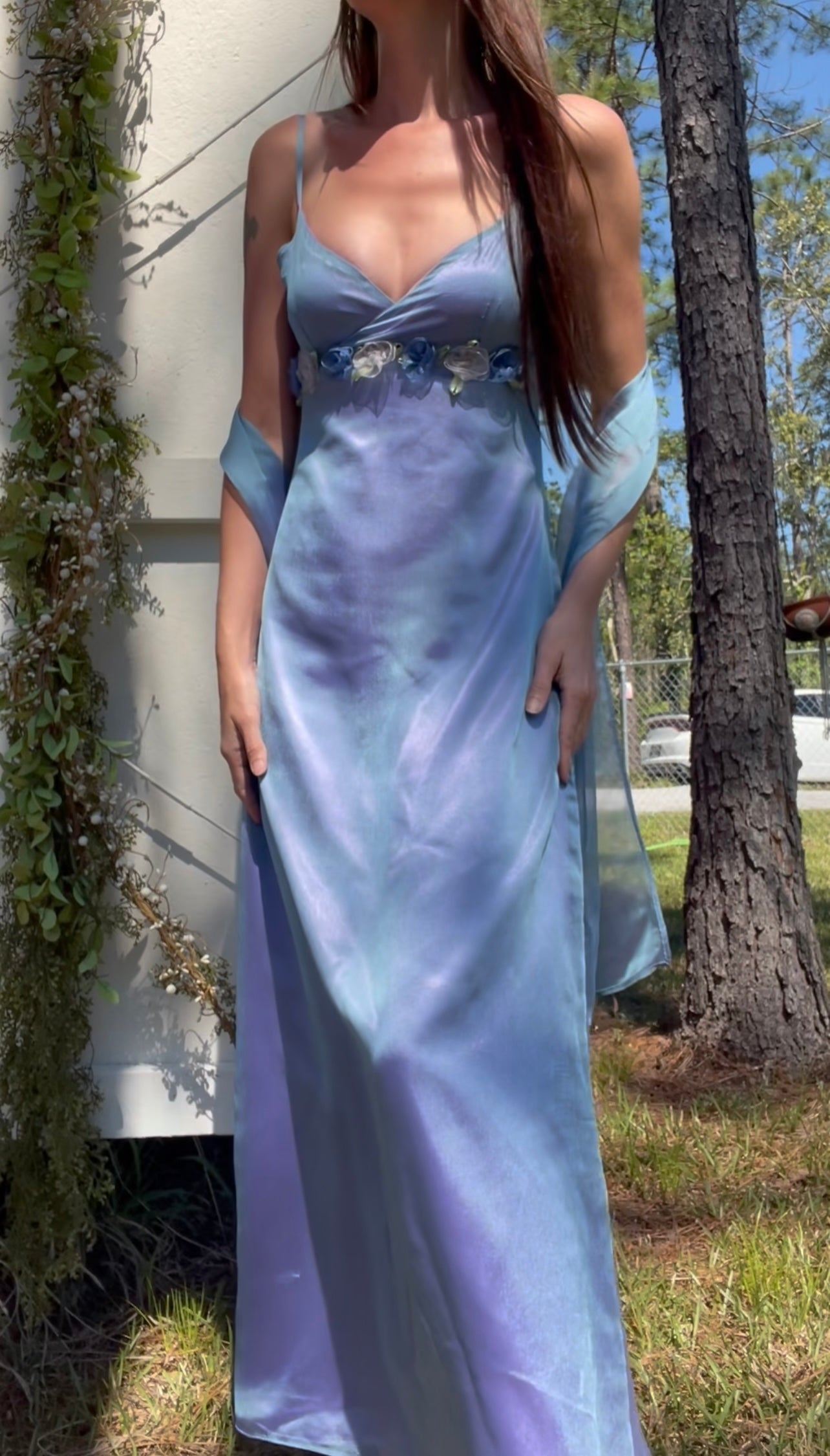 Handmade layered floral gown