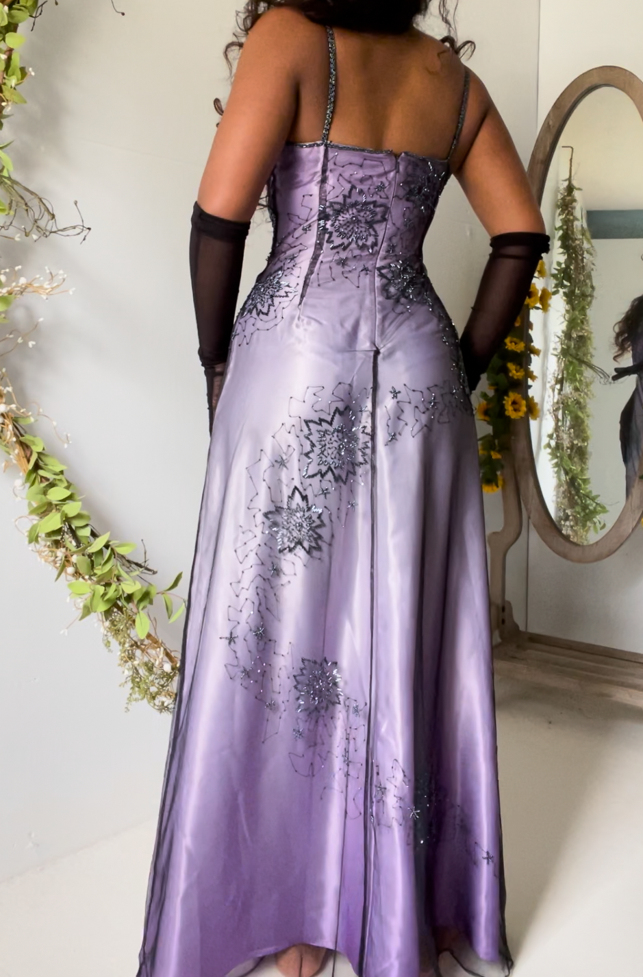 Vintage 90s Ombre Beaded Prom Dress (XS/S)