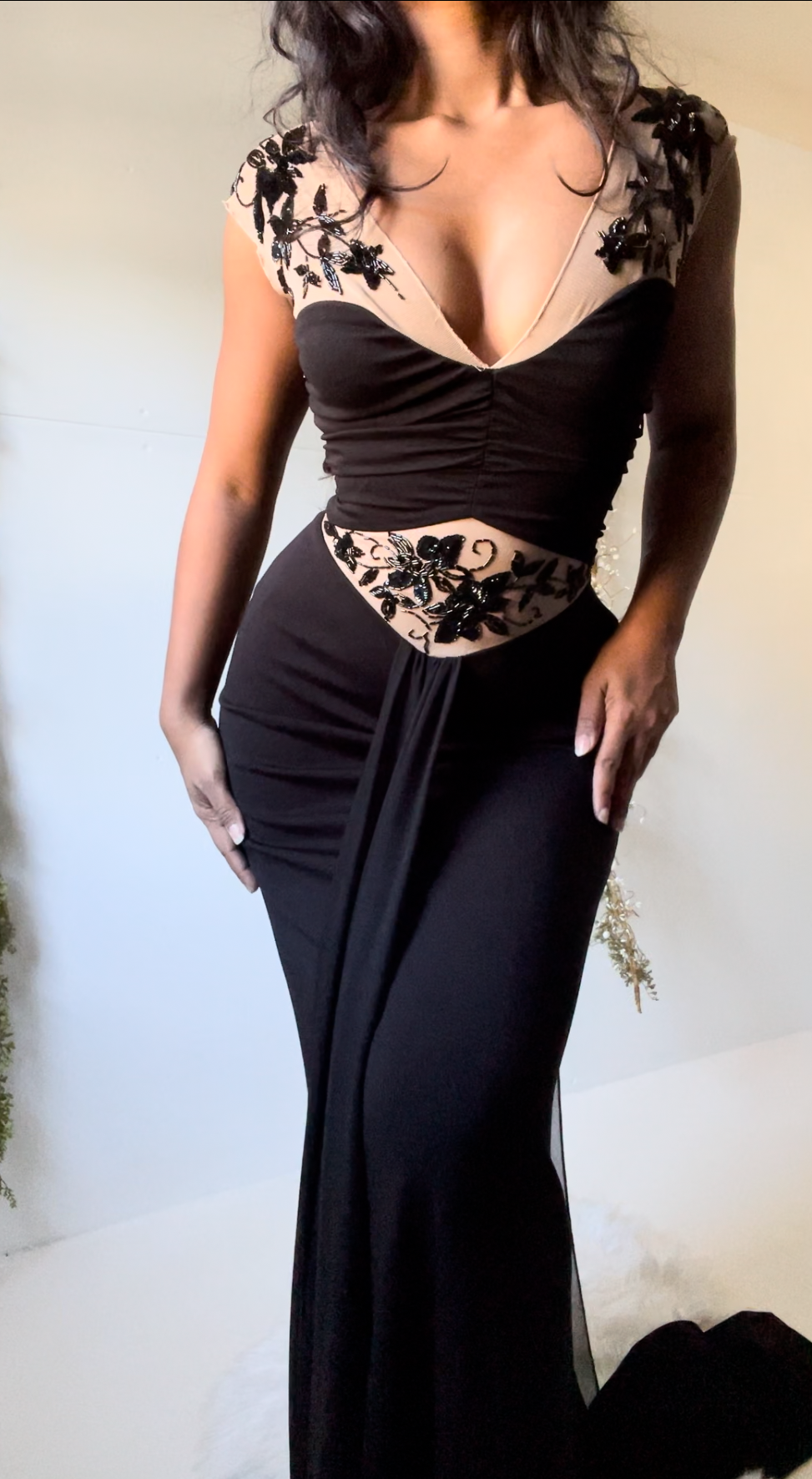 Vintage Y2K Illusion Cutout Gown (S)