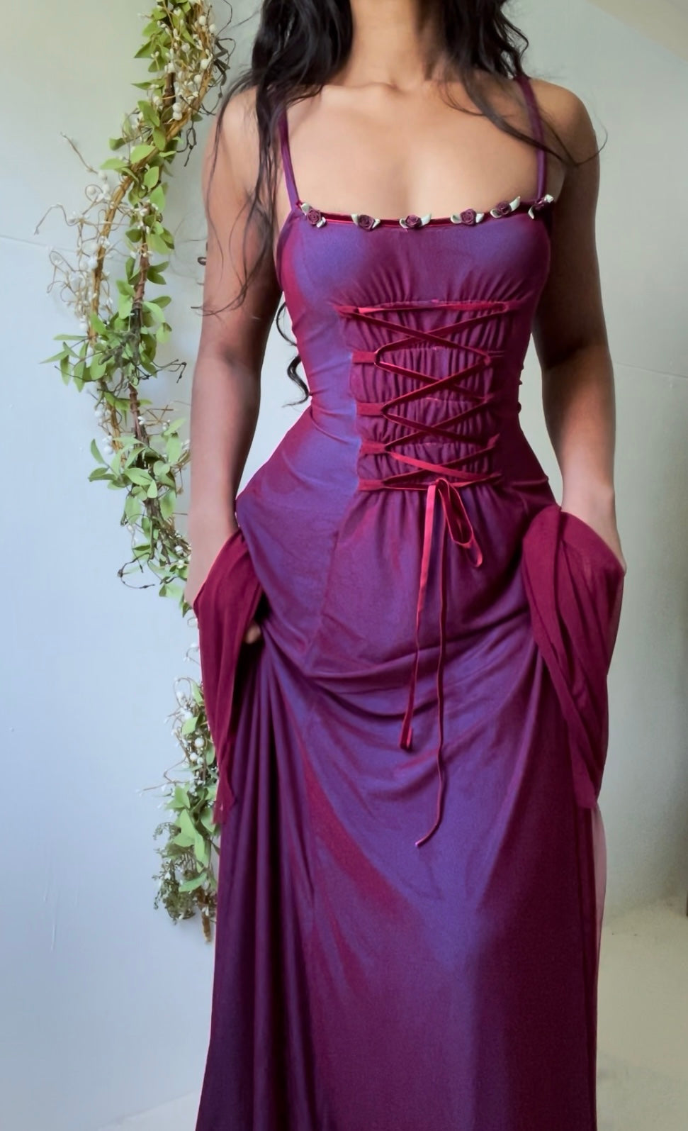 Handmade Layered Lace Up Gown (S/M)