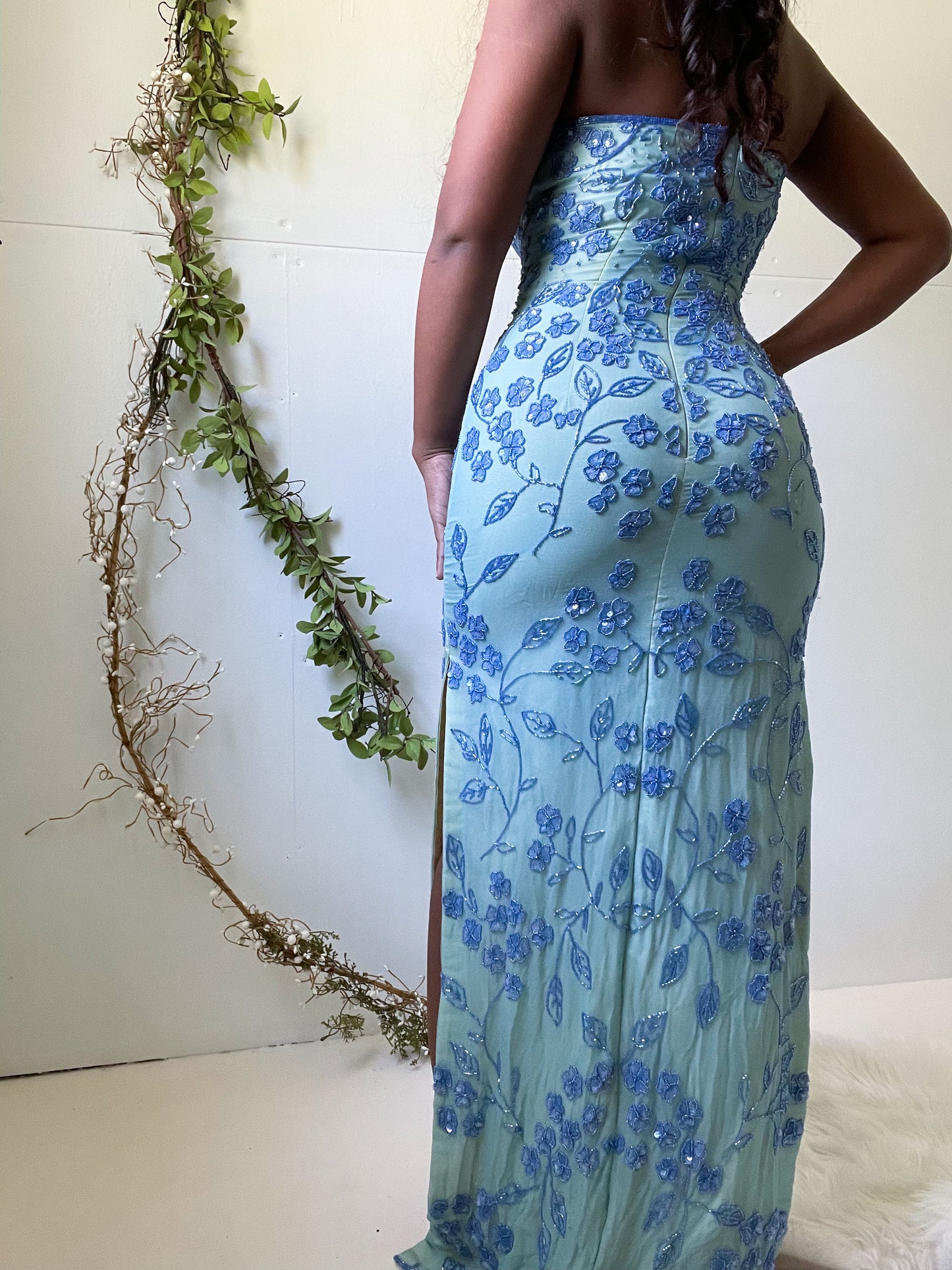Vintage Y2K Beaded Layered Gown (S)