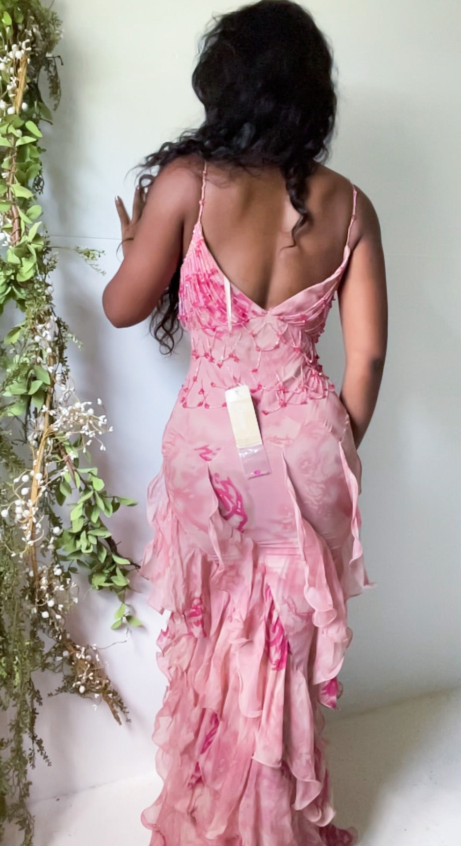 Ultra Rare Deadstock Y2K Beaded Watercolor Gown (XS)