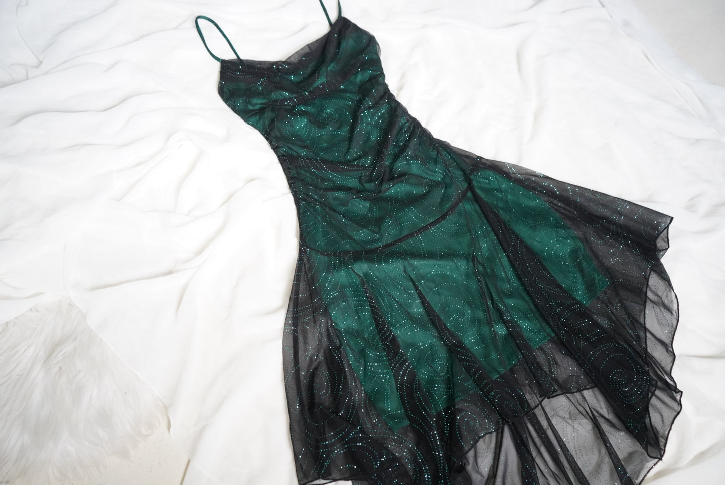 90's Inspired Glitter Layered Fairy Mini Dress