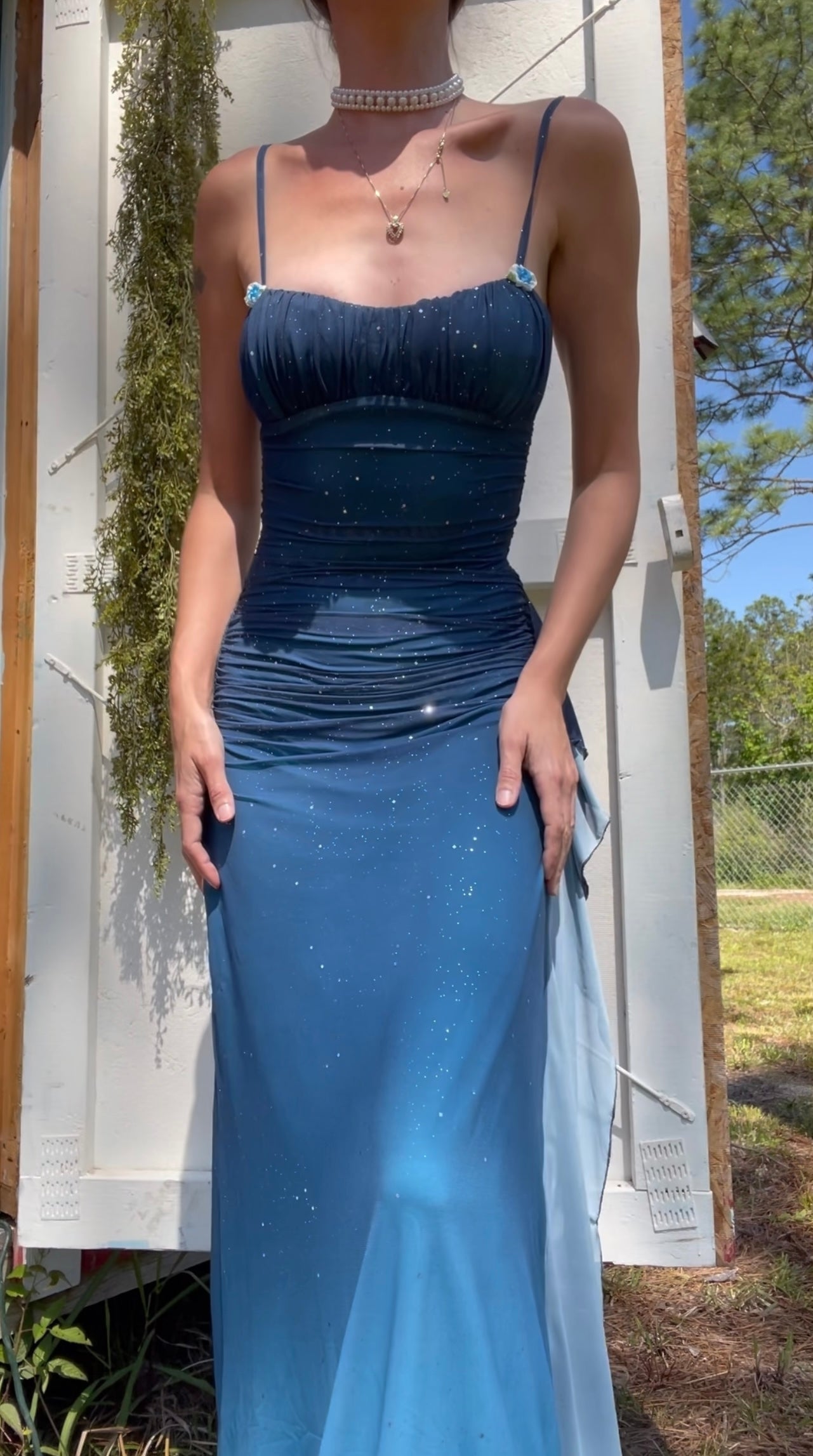 Vintage inspired layered glitter gown🦋