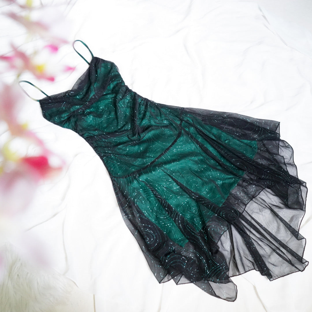 90's Inspired Glitter Layered Fairy Mini Dress