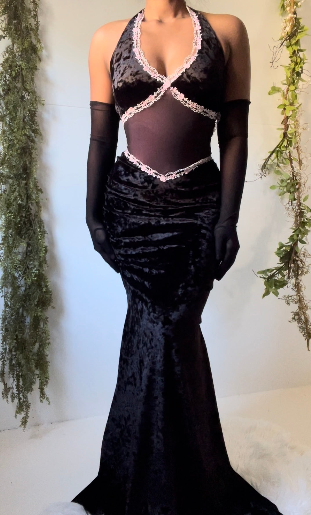 Handmade Sample Halter Gown (S)
