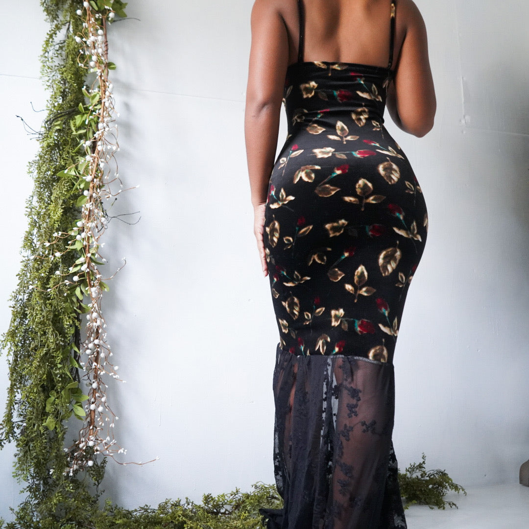 Handmade Rose Velvet Gown (XS)