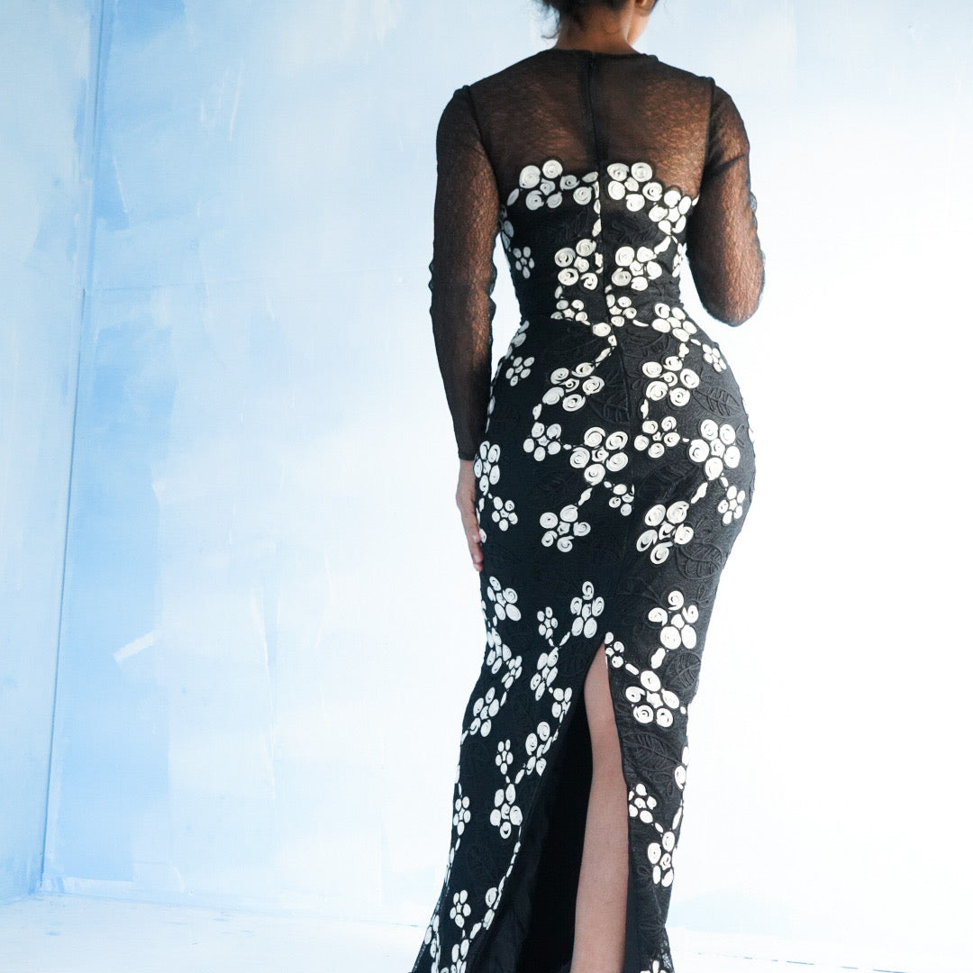 Vintage 80’s Soutache Lace Gown (M)