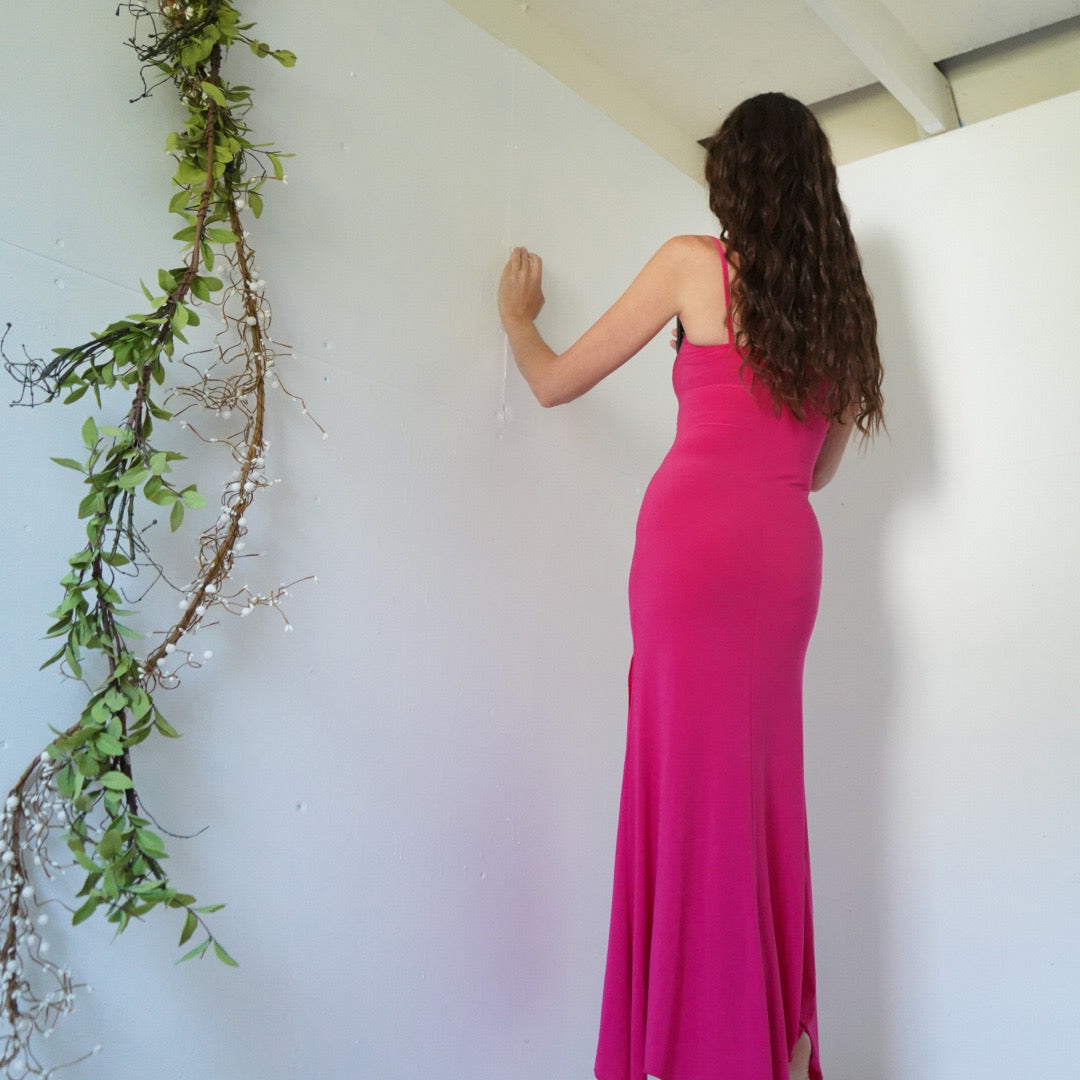 Vintage lace up gown.