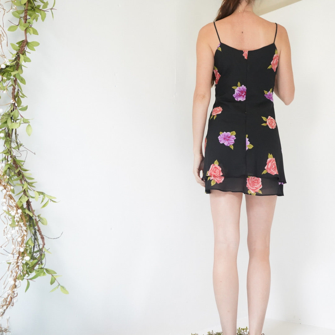 Vintage floral mini dress.
