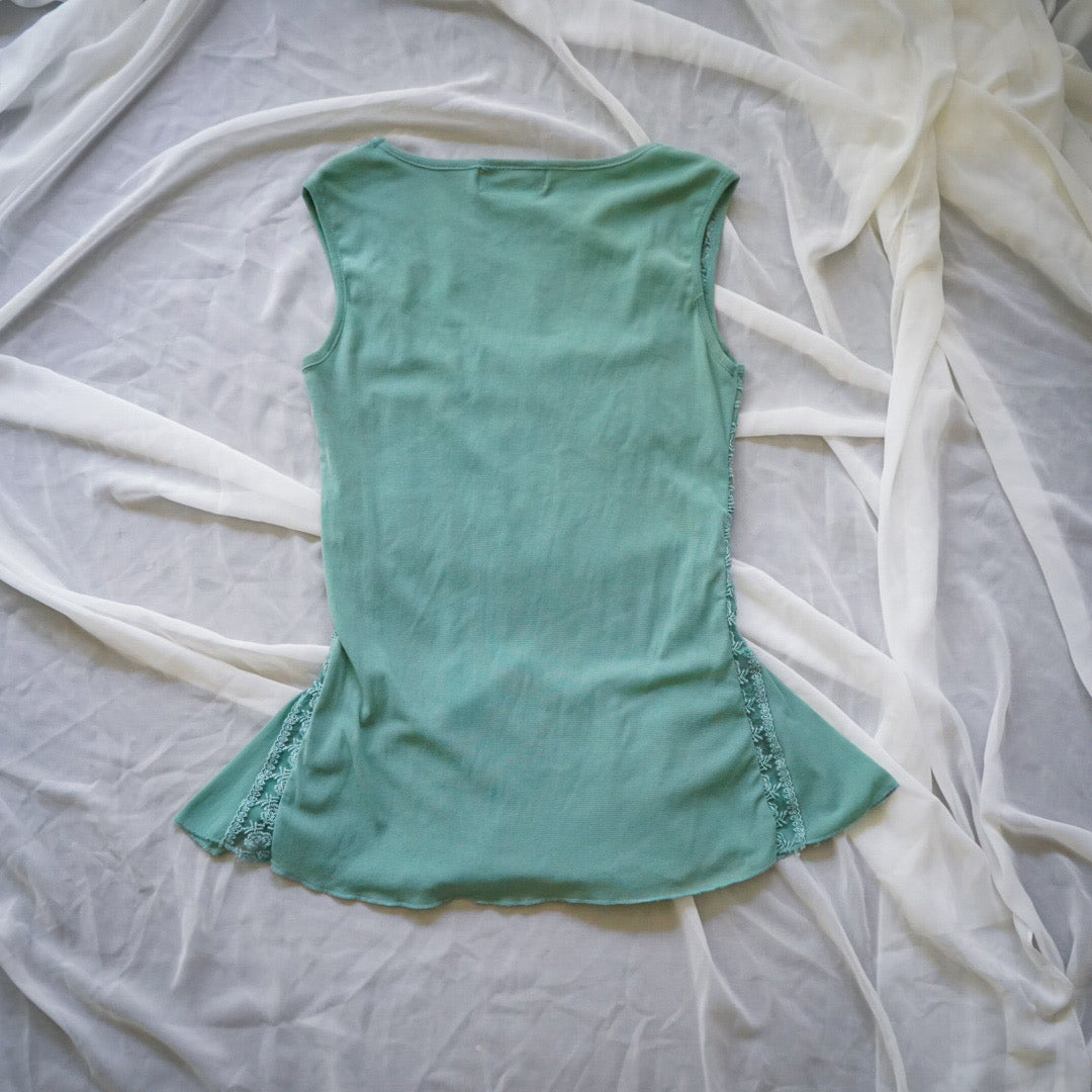 Vintage Y2K Mesh Sequin Top (XS-S)
