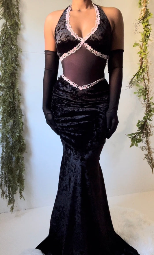 Handmade Sample Halter Gown (S)