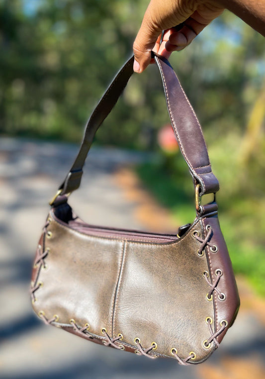 Vintage 90’s Leather Lace Up Detail Purse