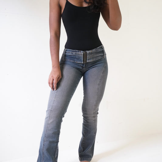 Y2K Low Rise Stretch Flares (25-26”)