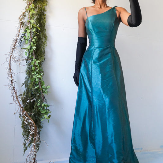 Vintage 90’s Sparkle Deep Teal Gown (XS)