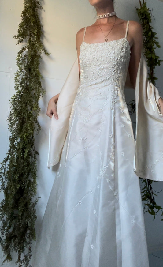 Vintage iridescent beaded gown.