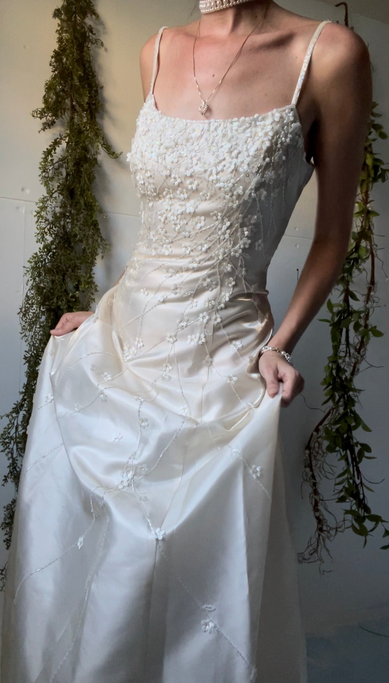 Vintage iridescent beaded gown.